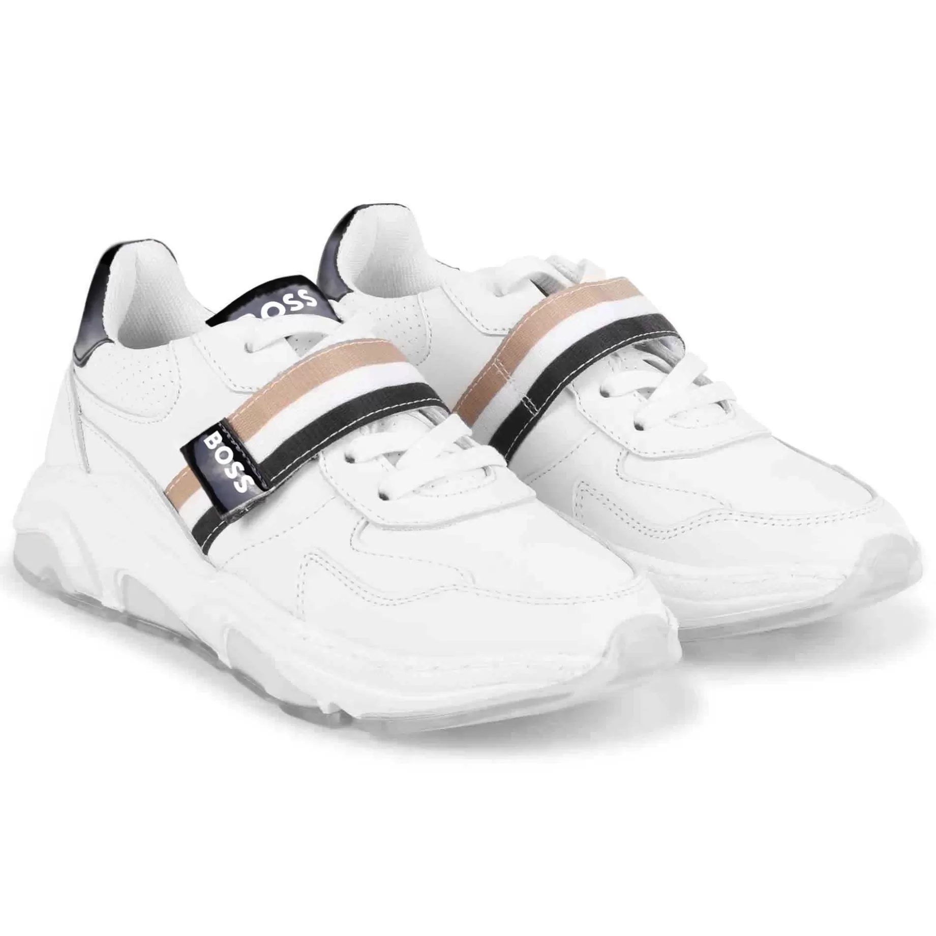 Leather Hook-And-Loop Trainers^BOSS Best