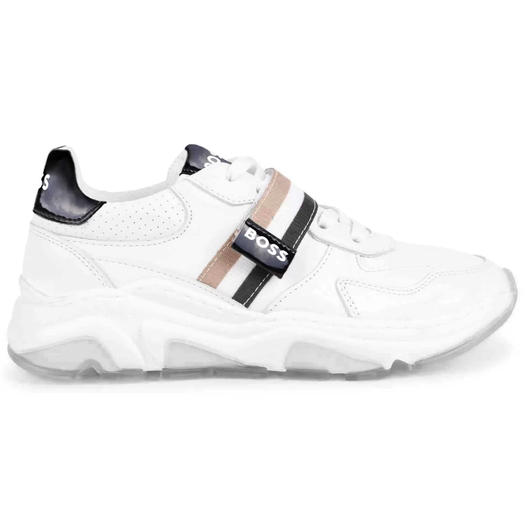 Leather Hook-And-Loop Trainers^BOSS Best