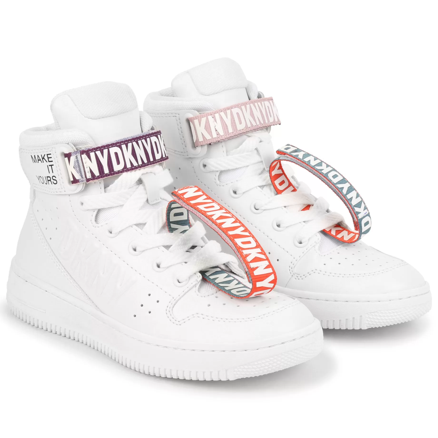 Leather Lace-Up Trainers^DKNY Cheap