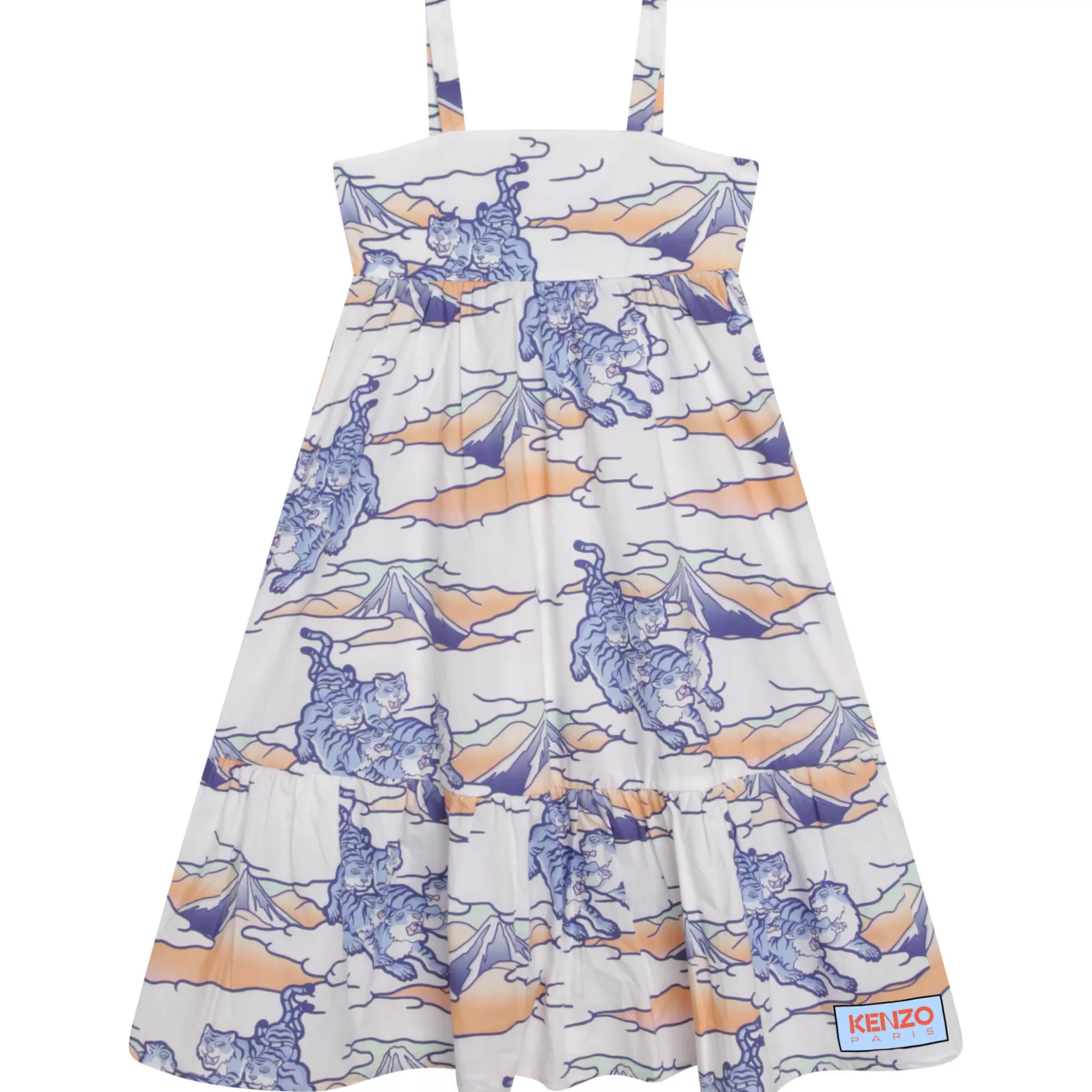 Print Cotton Dress With Frill^KENZO KIDS Flash Sale