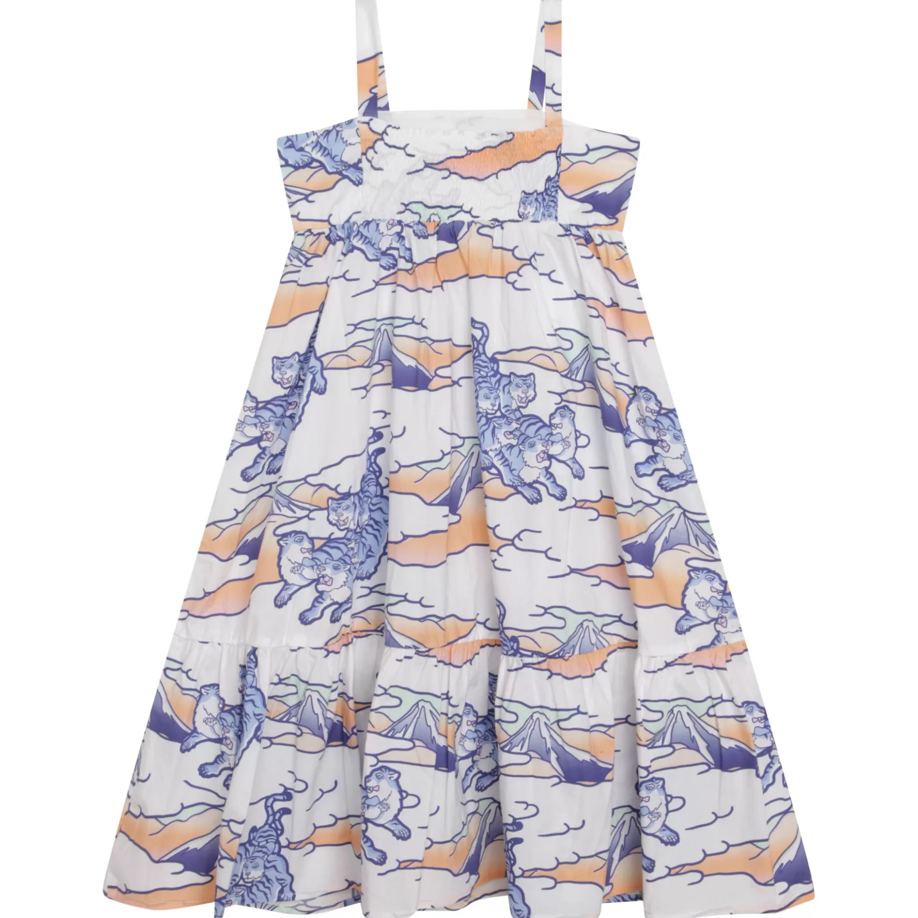 Print Cotton Dress With Frill^KENZO KIDS Flash Sale