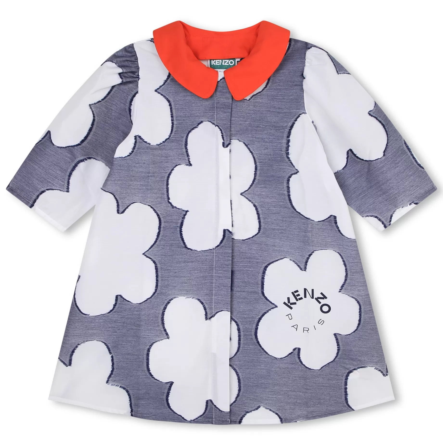 Removable-Collar Cotton Dress^KENZO KIDS Fashion