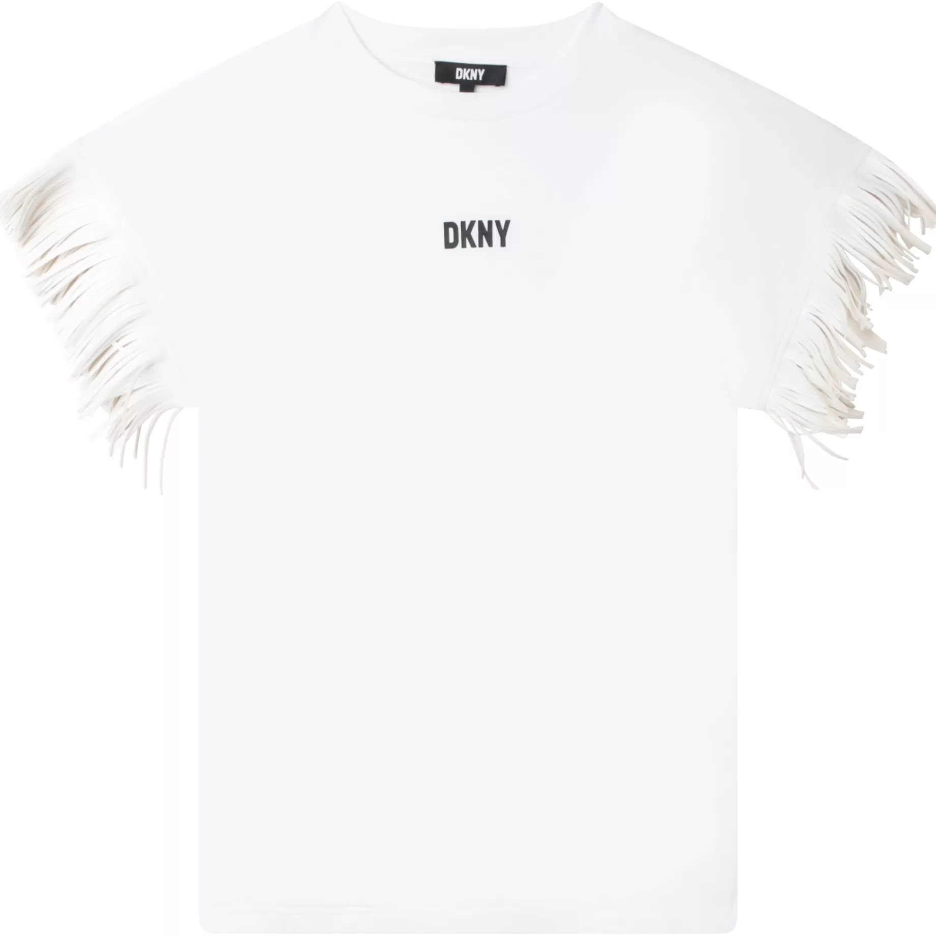 Short-Sleeved Fringed Dress^DKNY Outlet