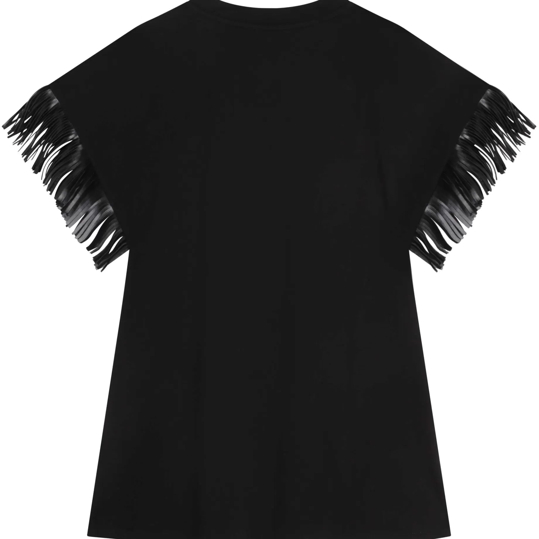 Short-Sleeved Fringed Dress^DKNY Fashion
